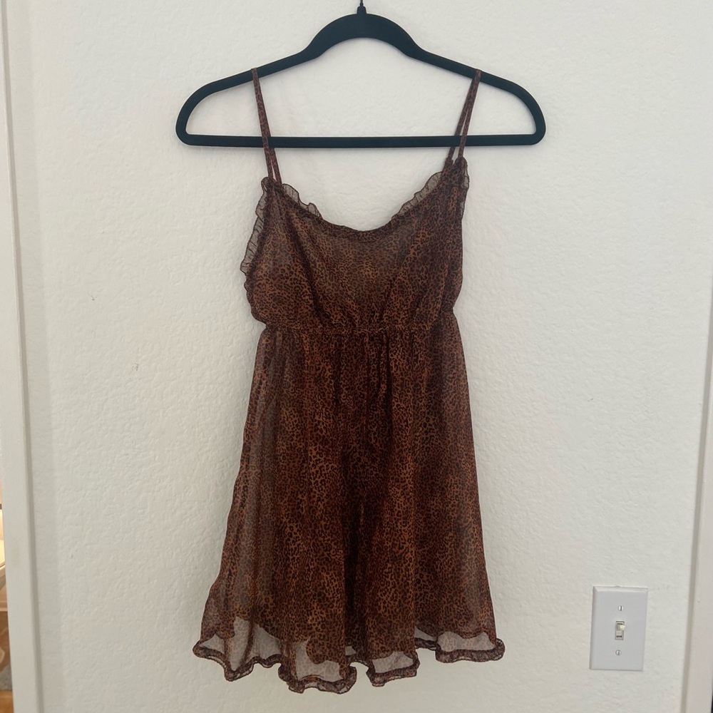 Victoria's Secret vintage Brown Animal Print night gown - Picture 1 of 2